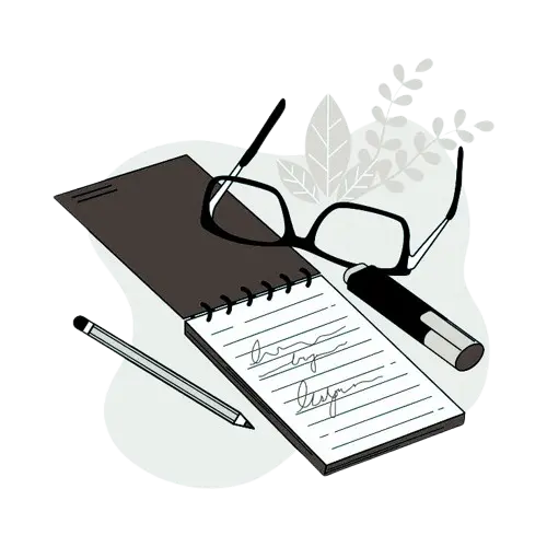 notes with pen pencil and specs digital marketing freelancer in coimbatore