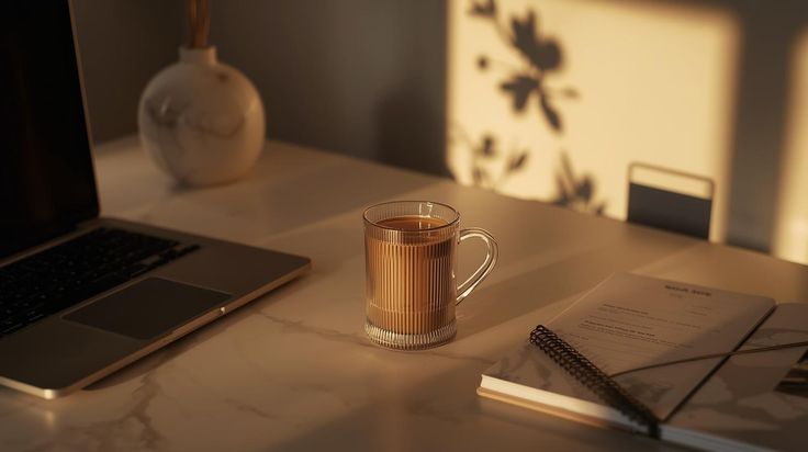 Freelance Digital Marketer & Web Designer in Coimbatore Coffee cup on a stylish desk